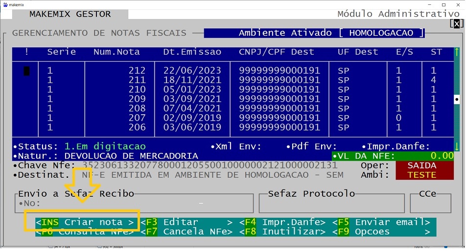 coloque as opções igual a imagem